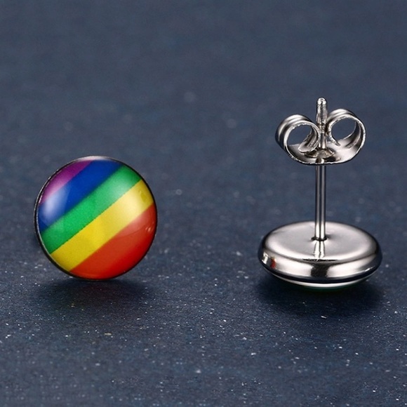 Rainbow PRIDE Stud Earrings NEW - Picture 4 of 5